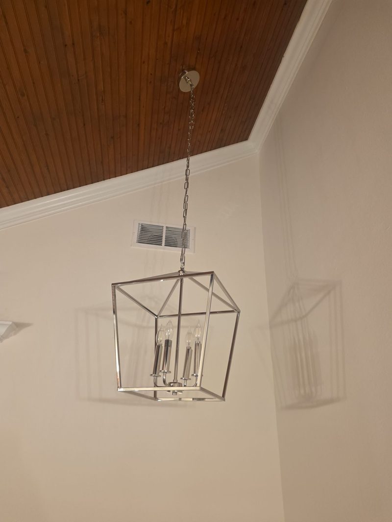 Restored Ceiling After Fire Damage — Restored ceiling and light fixture after fire and smoke damage cleanup — full thermal fogging and hydroxyl treatment.